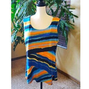 Beautiful "Watercolor" Tiered Sleeveless Top, NWOT